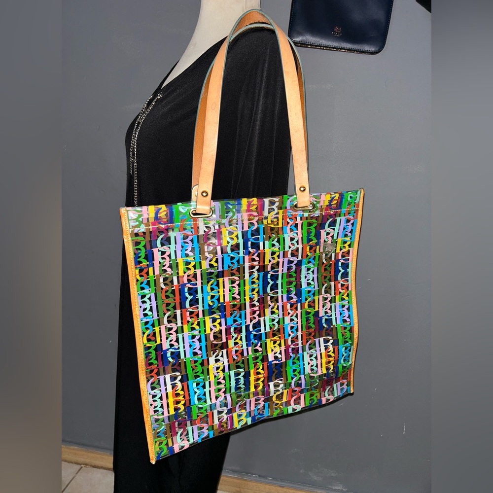 Large Colorful Logo Dooney & Bourke Tote Bag